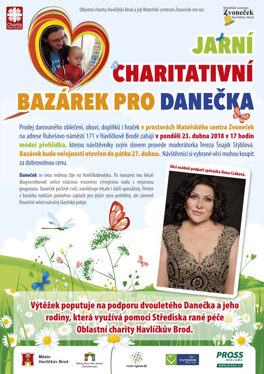 zahajeni charitativniho bazarku pro danecka plakat